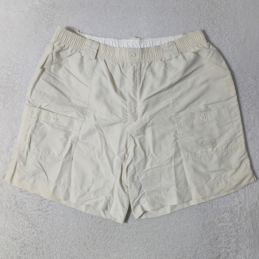 AFTCO Fishing Shorts Mens 42/8 Tan M01L Nylon Cargo Performance USA